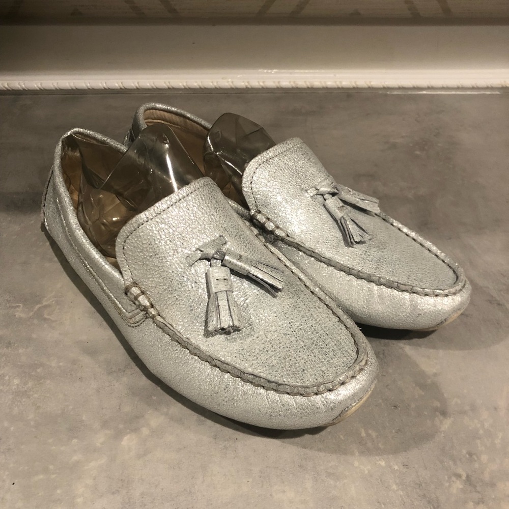 Cole Haan Grand loafers silver sparkle size 5.5